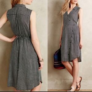 Anthropologie Gingham wrap dress